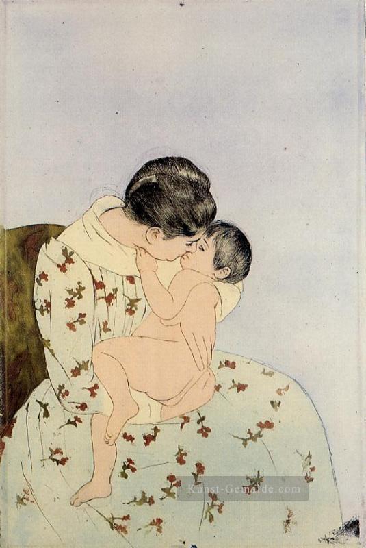 Das Kuss Mütter Kinder Mary Cassatt Ölgemälde